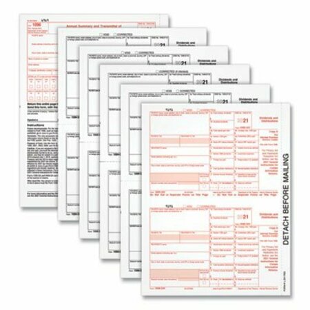 TOPS PRODUCTS TOPS, 1099-Div Tax Forms, 5-Part, 5 1/2 X 8, Inkjet/laser, 24 1099s & 1 1096 22973